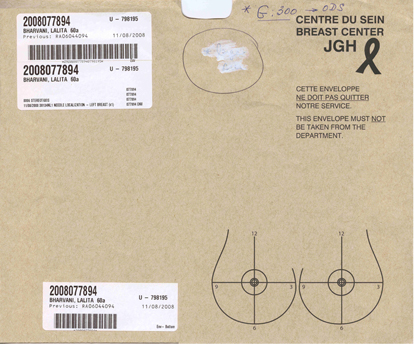 Mammogram envelope